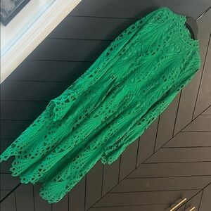 Boohoo Vibrant Green Crochet Dress